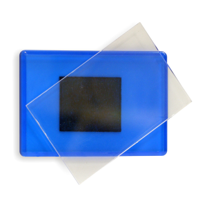 Магнит акриловый, прямоугольник 55*80 мм., синий.