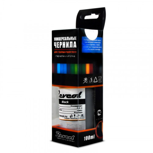 Чернила Epson, Revcol, Black, Dye, 100 мл.  