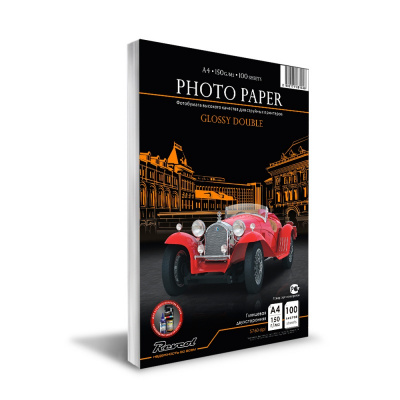 Фотобумага, глянцевая двухсторонняя, A4, 150г/м2, 100 л.